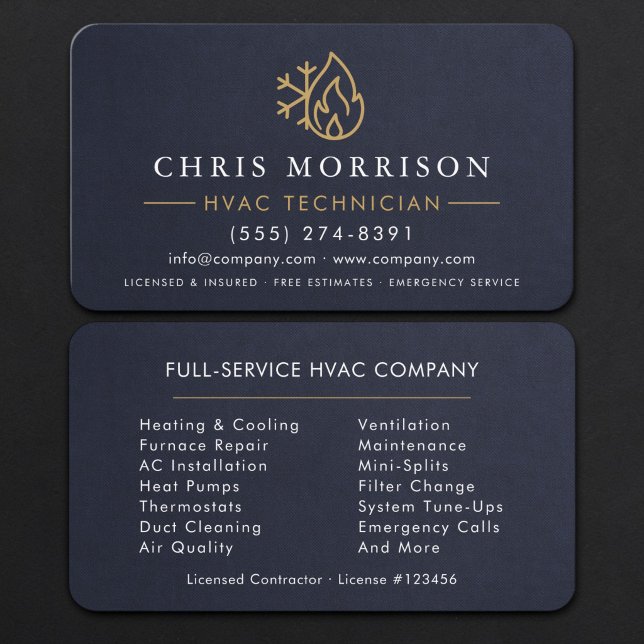 Cartão De Visita Técnico de HVAC (Criador carregado)