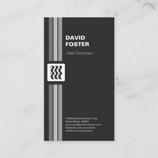 Cartão De Visita Técnico de prego - Premium de lado duplo (Frente)