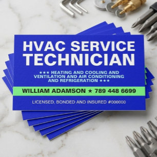 Cartão De Visita Técnico de Serviço de HVAC