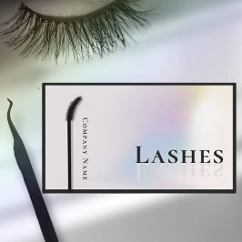 Cartão De Visita Técnico de Silver Lash Holográfico Moderno