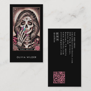 Cartão de Visita Técnico de Unhas Cartão Tarot Ros