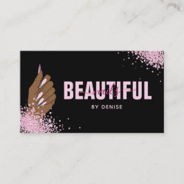 Cartão De Visita técnico de unhas de holografia para mulheres salõe