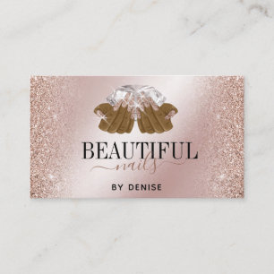 Cartão De Visita técnico de unhas de mão de uma mulher de salão Dou