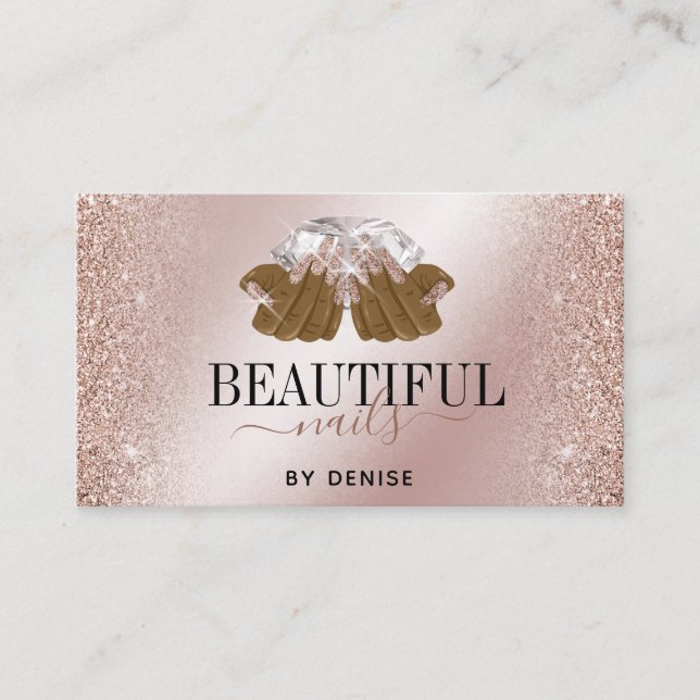 Cartão De Visita técnico de unhas de mão de uma mulher de salão Dou (Frente)