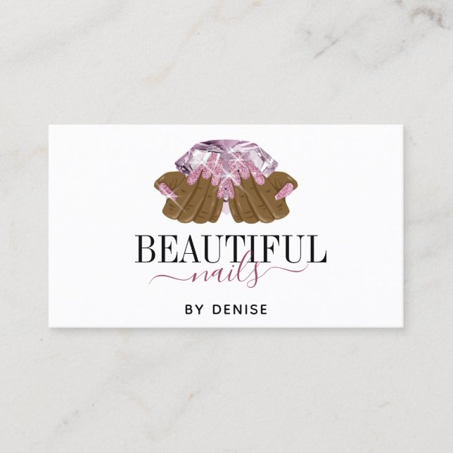 Cartão De Visita técnico de unhas de mão de uma mulher de salão rox (Frente)