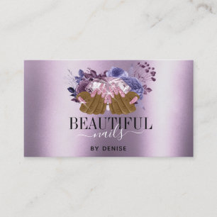 Cartão De Visita técnico de unhas de mão de uma mulher de salão rox