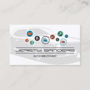 Cartão De Visita Técnico Mecânico Serviços de Carro