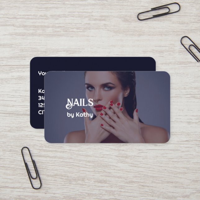 Cartão De Visita Técnico Personalizado de Nail Fotográfica (Frente/Verso In Situ)