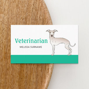 Cartão De Visita Técnico Veterinário Creme Galgo Italiano Cachorro