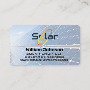 Cartão De Visita Tecnologia de Painel Solar   Engenheiro   Energia