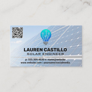 Cartão De Visita Tecnologia de painel solar   Verificação QR   L