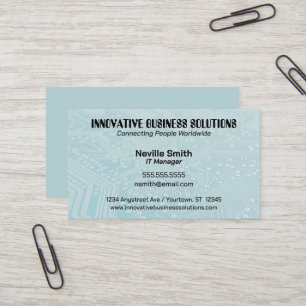 Cartão De Visita Tecnologia de Placa de Circuito Ciano Computadores