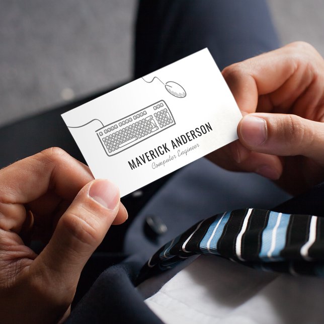 Cartão De Visita Tecnologia de TI de Engenheiro de computador moder (Criador carregado)