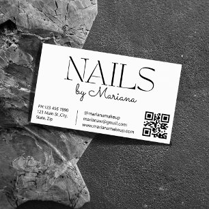 Cartão De Visita tecnologia elegante e minimalista qr code nail