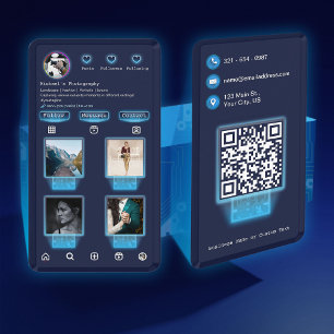 Cartão De Visita Tecnologia IG Adicionar Fotos Marinho Fotografia C