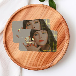 Cartão De Visita Tecnologia Nail de Fundo de Fotografias Personaliz