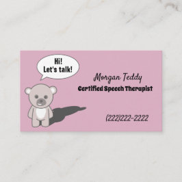 Cartão De Visita Teddy Bear Falando Em Terapêutica De Fala Impressã