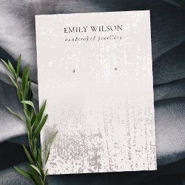 Cartão De Visita Tela abstrato Silver Rain Texture Stud Earring