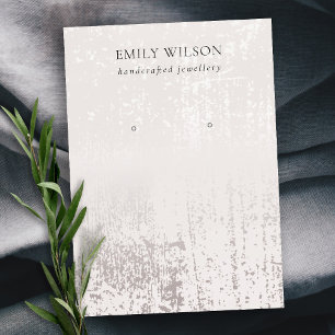 Cartão De Visita Tela abstrato Silver Rain Texture Stud Earring