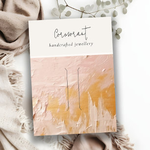 Cartão De Visita Tela Chic Blush Dourado de Textura de Pintura de Ó