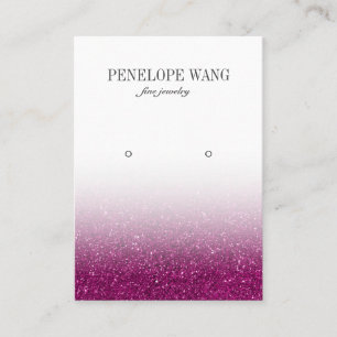 Cartão De Visita Tela Chic Glitter Purple Ombre Jewelry Earring
