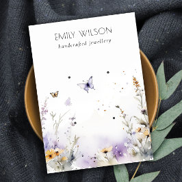 Cartão De Visita Tela Chic Lilac Wildflower Butterfly 2 Earring