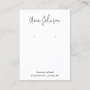 Cartão De Visita Tela Chic Modern Hand Lettered Jewelry Earring
