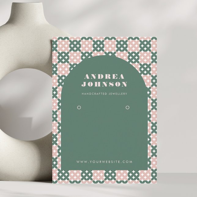 Cartão De Visita Tela cor-de-rosa verde com abertura moderna (Criador carregado)