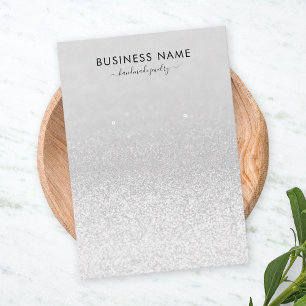 Cartão De Visita Tela das luzes de brilho de prata tocando joias