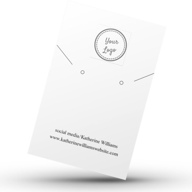 Cartão De Visita Tela de Altura Branca e Colar |Adicione seu logoti (Criador carregado)