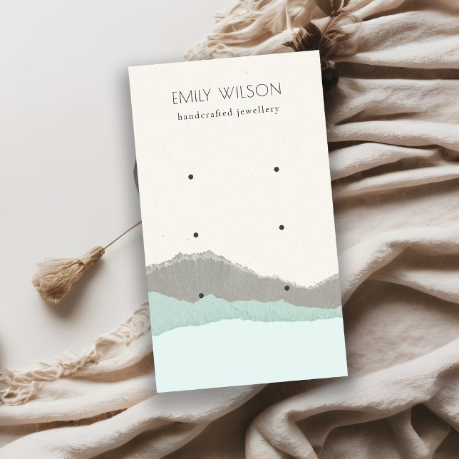 Cartão De Visita Tela de Arelamento do Pastel Aqua Kraft Mountain W (Criador carregado)