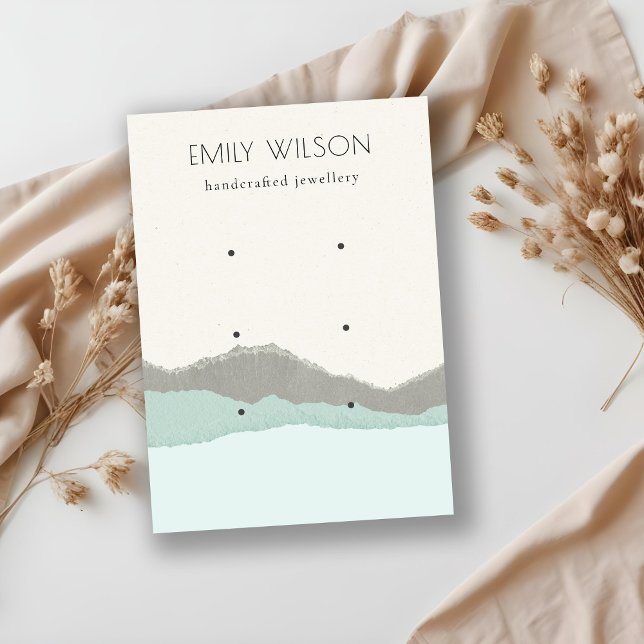 Cartão De Visita Tela de Arelamento do Pastel Aqua Kraft Mountain W (Criador carregado)
