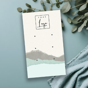 Cartão De Visita Tela de Arelamento do Pastel Aqua Kraft Mountain W