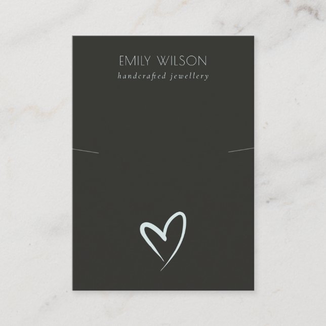 Cartão De Visita Tela de Banda de colar azul preto simples (Frente)