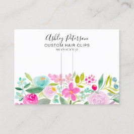 Cartão De Visita Tela de barretê de clipe de cabelo cor-de-água, co