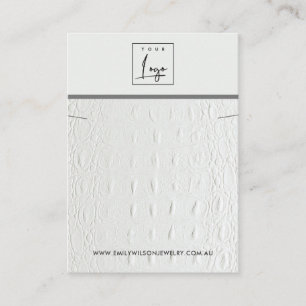 CARTÃO DE VISITA TELA DE BRACELET DE NECKLACE DE TEXTURA BRANCA