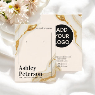 Cartão De Visita Tela de brinco da Dourada Marble Foil do luxo