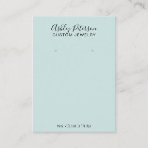 Cartão De Visita Tela de brinco de joias elegante e minimalista azu