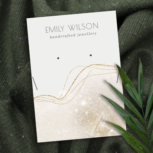 Cartão De Visita Tela de colar Dourada brilhante com brilho (Criador carregado)