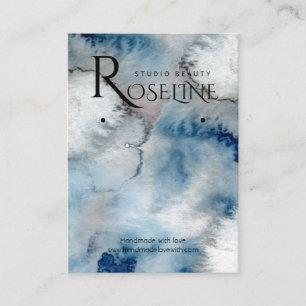 Cartão De Visita Tela de cor azul-clara do logotipo com cor-de-água