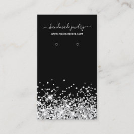 Cartão De Visita Tela de gravação de assinatura de brilho preto e p