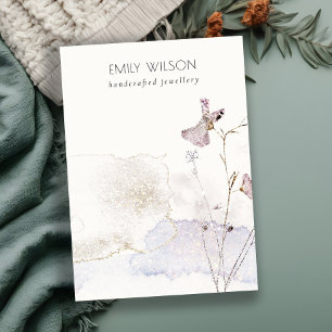 Cartão De Visita Tela de joalharia do Vazio de Flores Pressionadas