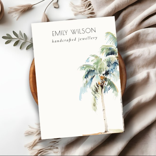 Cartão De Visita Tela de joalharia do Vazio de palmeira tropical ch (Criador carregado)