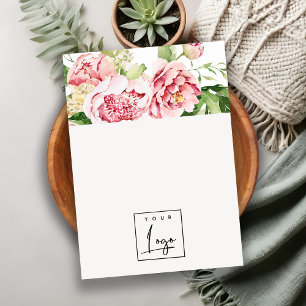 Cartão De Visita Tela de joalharia do Vazio Floral cor-de-rosa