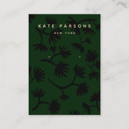 Cartão De Visita Tela de Joia Verde Floral
