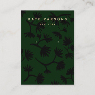 Cartão De Visita Tela de Joia Verde Floral