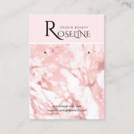 Cartão De Visita Tela de joias de geodos de mármore rosa e branco
