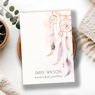 Cartão De Visita Tela de Joias do Vazio Chic Boho Dreamcatcher