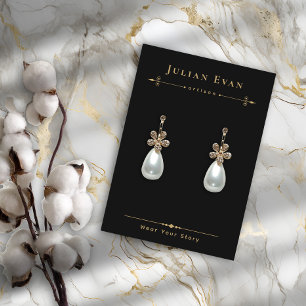 Cartão De Visita Tela de Joias Douradas Celestiais Pretas