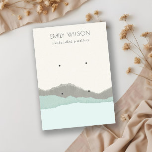 Cartão De Visita Tela de Ouriço do Pastel Aqua Kraft Mountain Wave